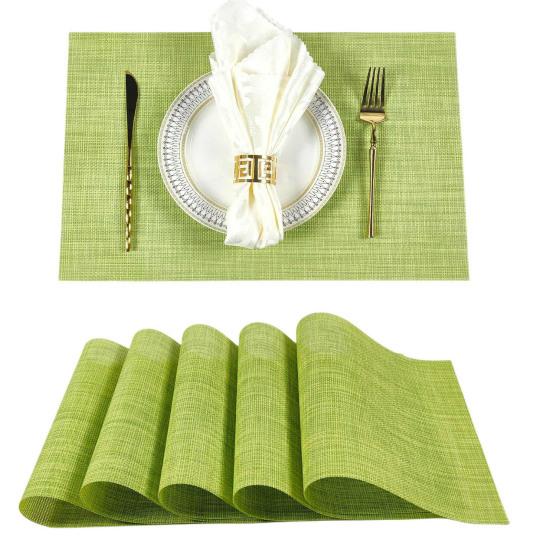 Heat Resistant Placemats Reusable Wear-Resistant Stain-Proof Table Non-Slip Heat-Insulating Mats Protectors for Dining