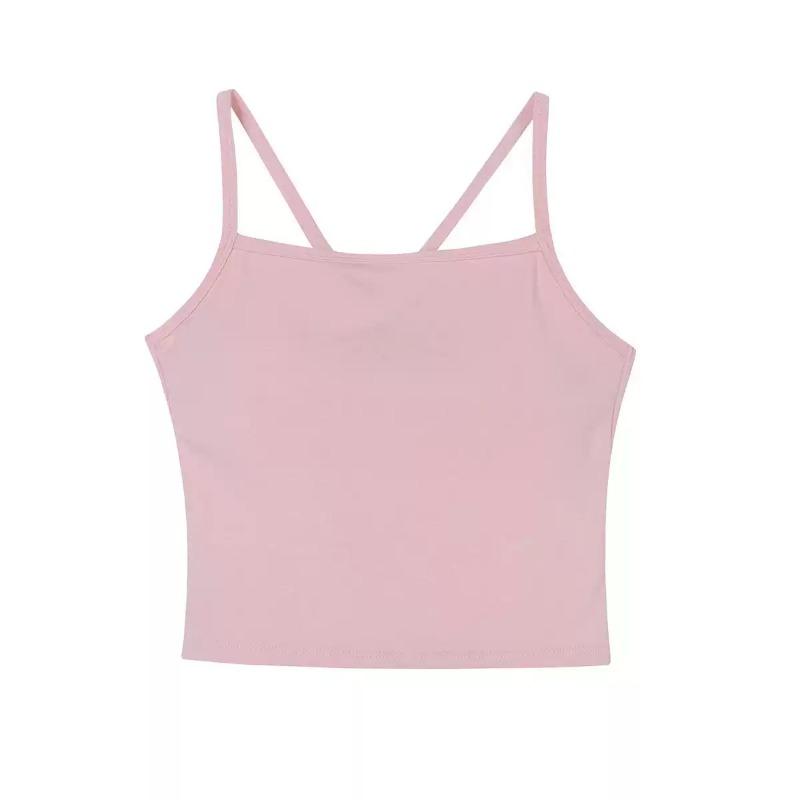 Spice Girl with Chest Pad, Beautiful Back, Chest Wrap, Hollow Bow, Cross Halter, Sling Vest, Short Bottom Top