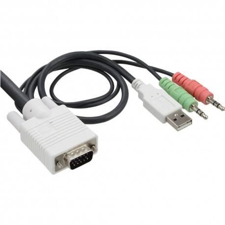 Commutateur kvm - inline® - 2 voies - vga - usb - audio intégré