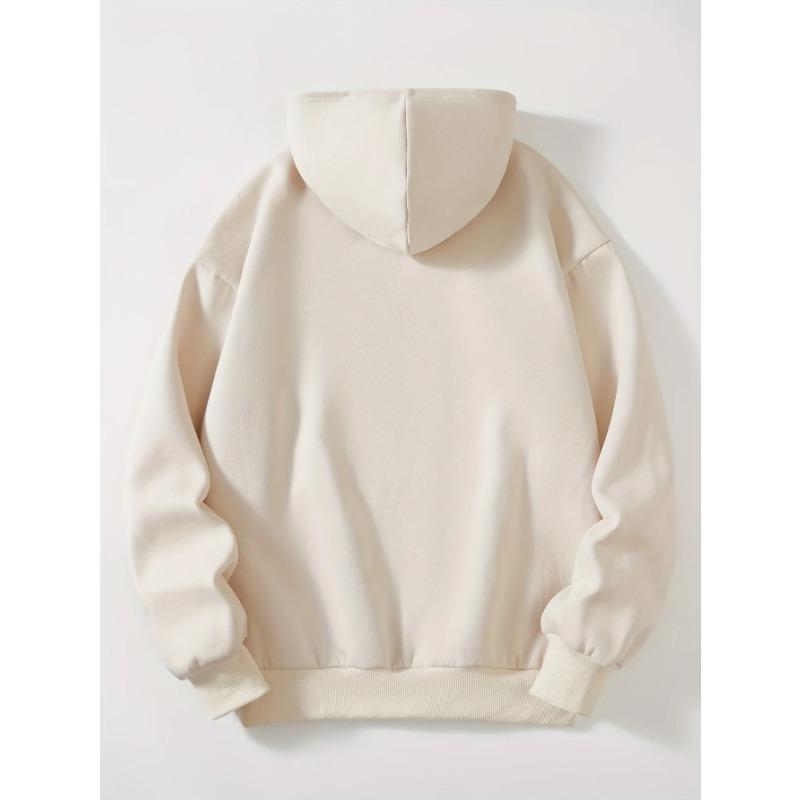 Schicker Damen-Hoodie mit Buchstabenprint, lockere Passform, verstellbarer Kordelzug, trendiger Casual-Streetwear-Stil für jeden Tag, Hoodies & Sweatshirts für Herren