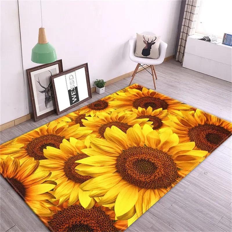 Sunflower Carpet Room Decoration Floor Mat Cute Flowers Nordic Rug Carpets for Bedroom Door Mats Entrance Kitchen Mat Floral Rug