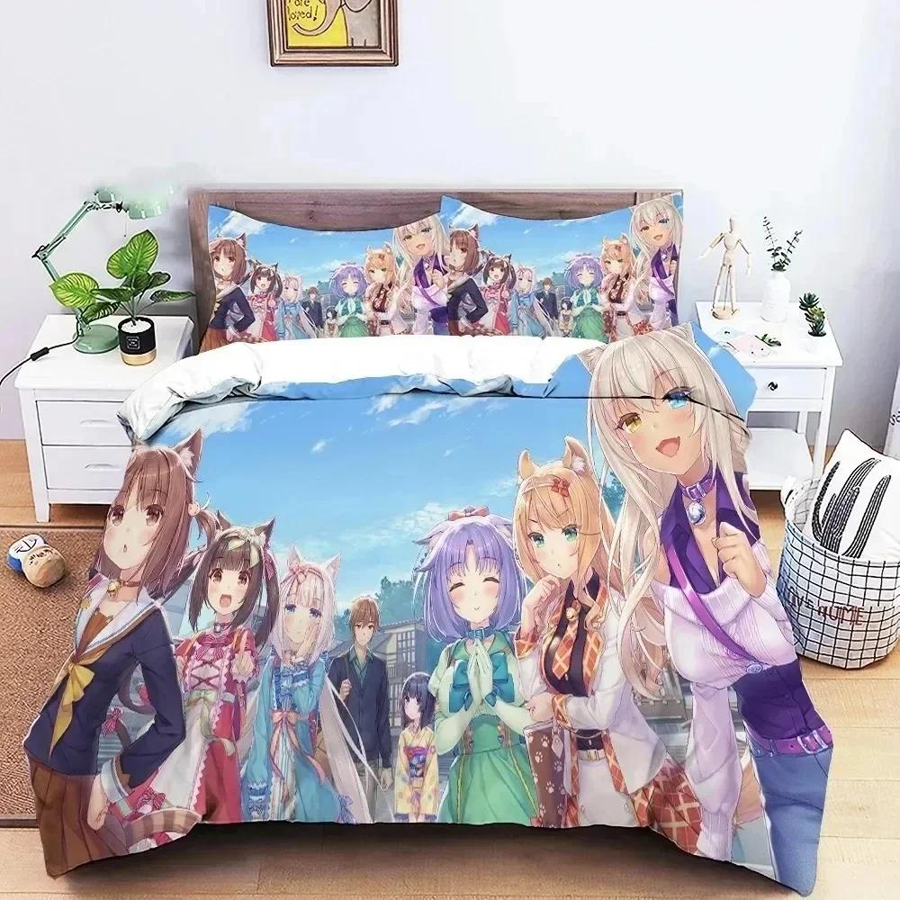 Anime Nekopara Sexy Girl Bedding Set For Bedroom Soft Modern Bedspreads Comefortable Kids Duvet Cover Quilt Cover And Pillowcase
