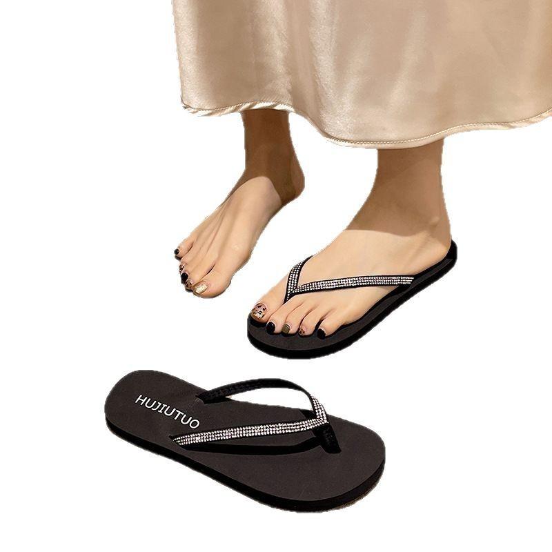 2025 Summer Rhinestone Non-Slip Beach Flip-Flops for Women