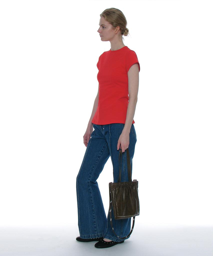 Partimento Women 2Way Studded Shirred Flat Bag_Brown