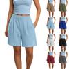 Damen High Waist Kleidershorts Lockerer Schnitt Weiter Beinschnitt Lässige Sommerunterteile