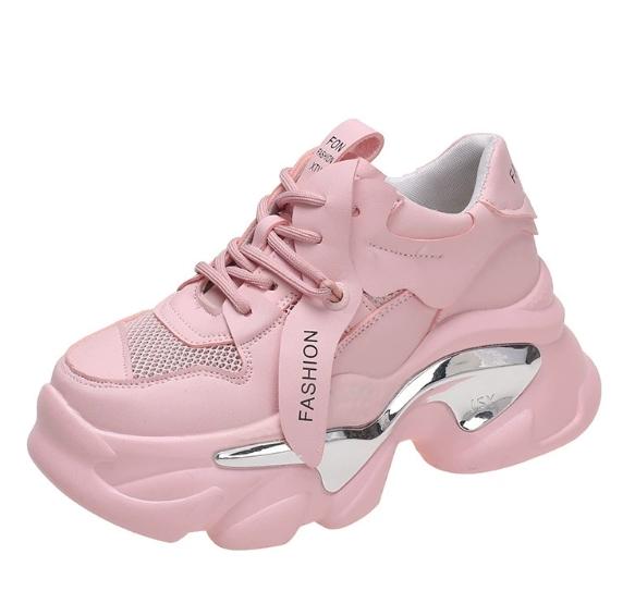 Fashion Thickened breathable mesh women's casual shoes wedge heel thick-soled shoes sports shoes 2024 spring and autumn fashion