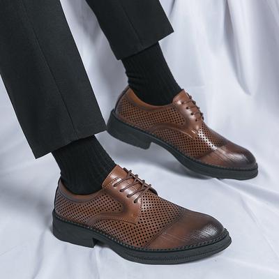 Summer Men's Leather Shoes Comfortable and Breathable Party and Business DRESS Office Outdoor Adult Quality Shoes Street