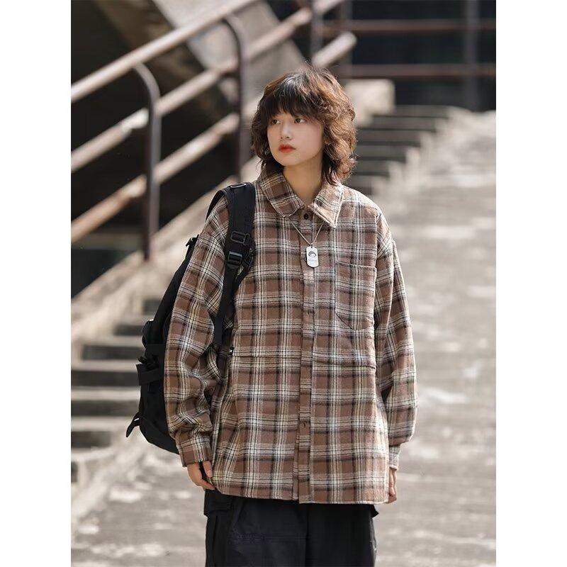 2024 Letter Long Sleeve Shirt Japanese Hong Kong Style Ins Loose Shirt Boys Summer Trendy Versatile Casual Coat