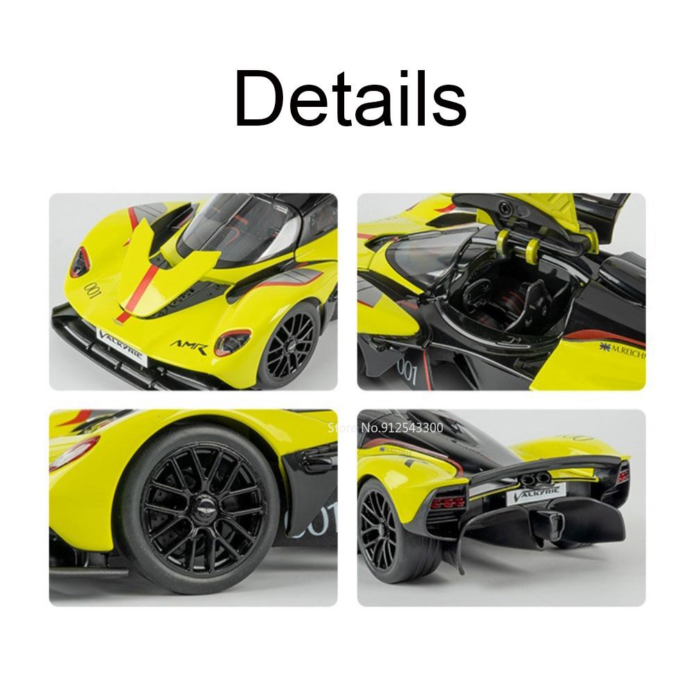 1:18 Size Divo 750S Valkyrie Sports Car Model Toy Doors Opened Shock Absorption Dust Cover Cars Models Gifts for Children
