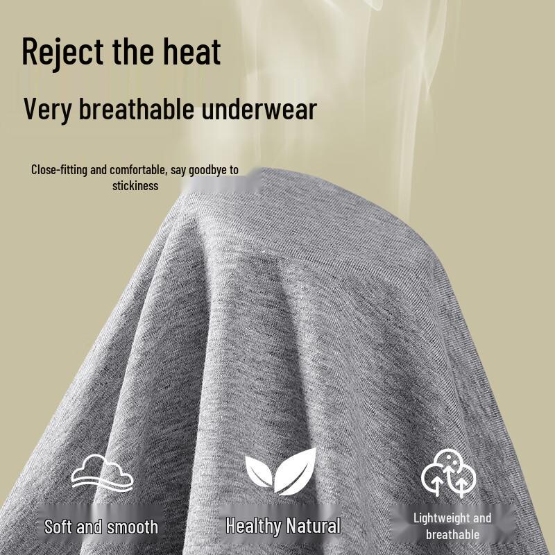 MiiOW Men's 10A Antibacterial Pure Cotton Boxer Briefs 4-Pack