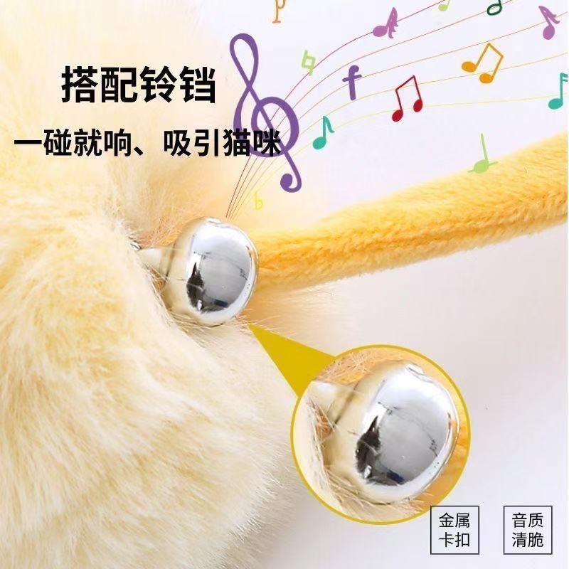 Cat Toy Suction Cup Spring Rabbit Fur Ball Stretchable Elastic Rope Bite Resistant Self Interactive Cat Teaser