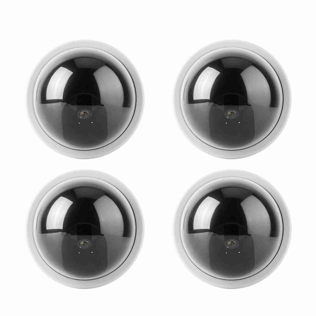 4pcs Dome Simulation Camera CCTV Dummy Fake Security Camera With Flashing Led Light