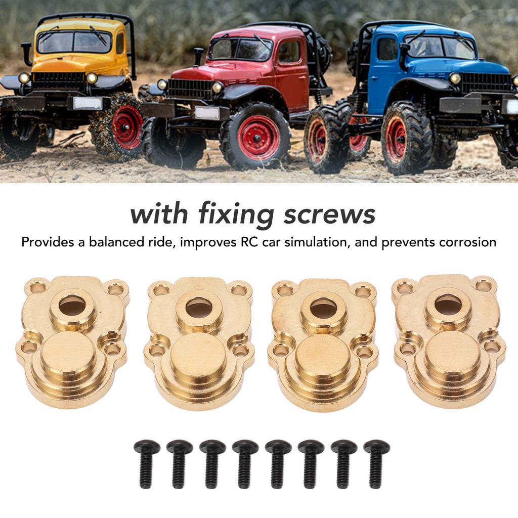 4Pcs RC Knuckle Cover Brass High Strength Rust Resistant RC Axle Gear Cover for FMS 1Celsius24 FCX24 RC Crawler