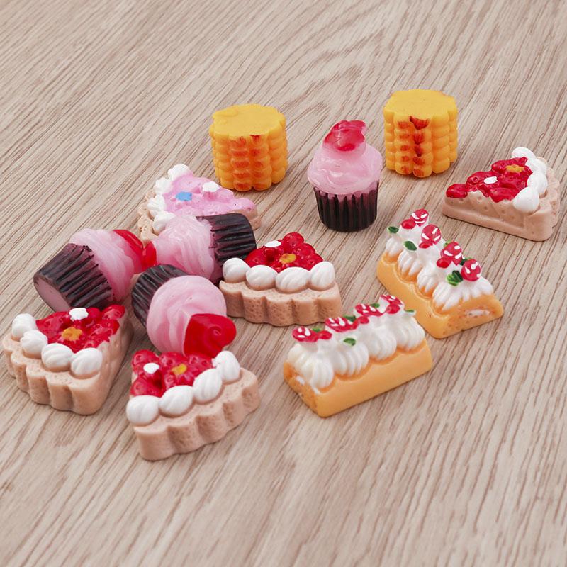 Tusember 10pcs/lot Cute Kawaii Food Charms Eggs Cake Ice Cream Flatbacks for Jewelry Making Earrings Necklace Accessories