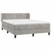 3127433 vidaXL Lit à sommier tapissier et matelas Gris clair 140x200cm Velours