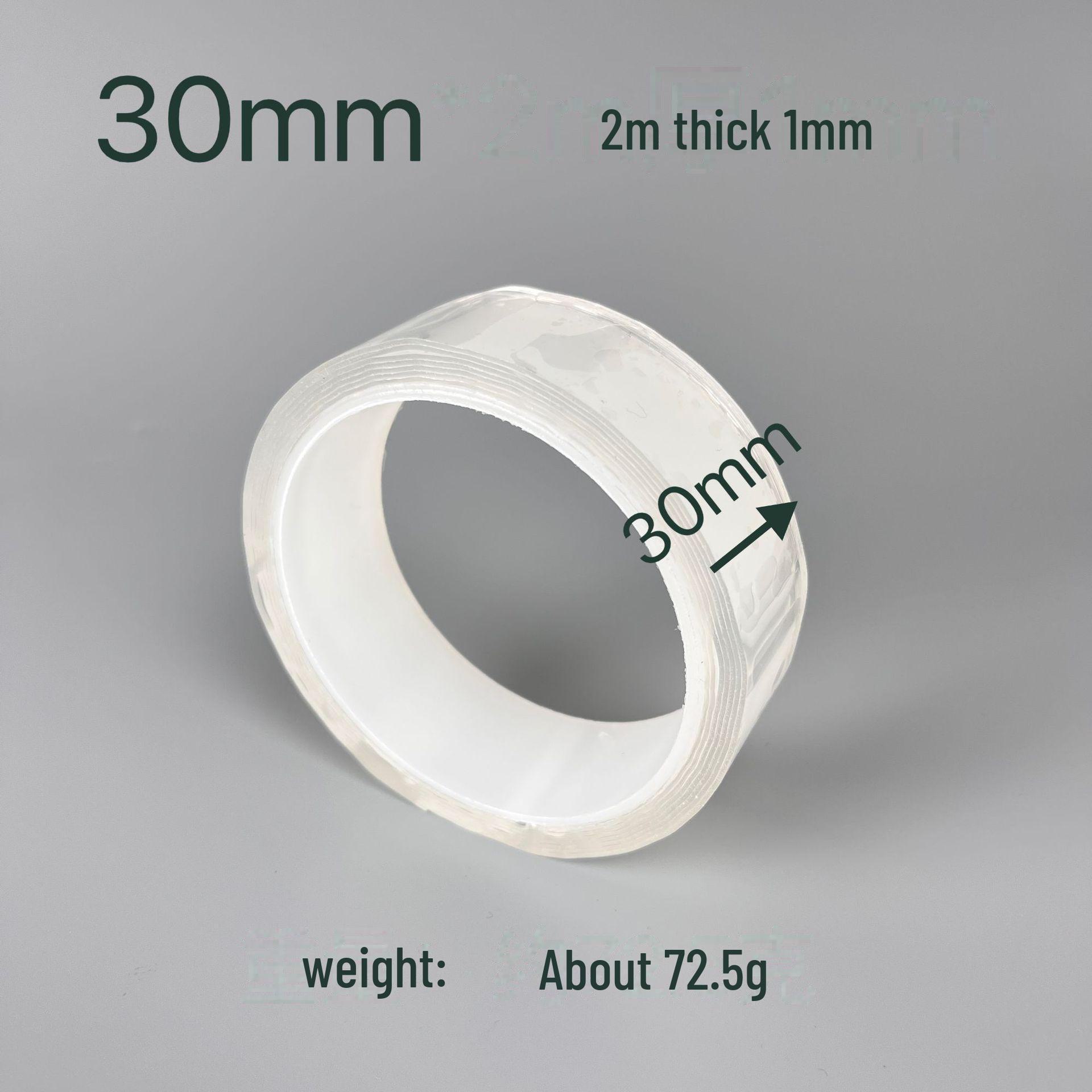 

Акриловая нано двухсторонняя водонепроницаемая прозрачная лента с бесследным клеем для стен и автомобилей 30mm*2m, thickness 1mm прозрачный