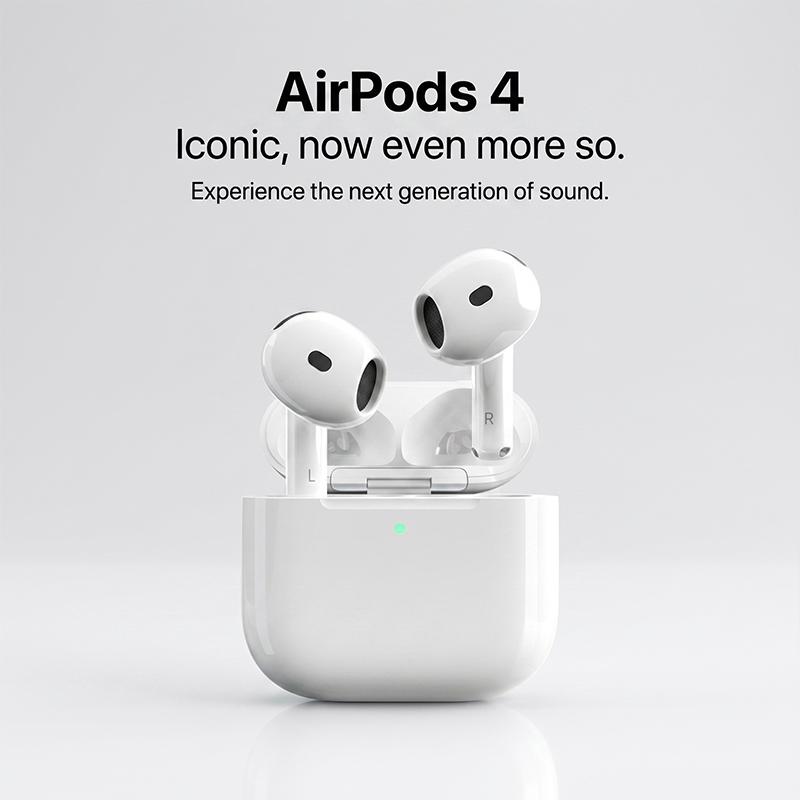 Apple AirPods 4 True Wireless Kopfhörer Räumliches Audio Kraftsensor Steuerung Freisprechkopfhörer Für iOS Android Smartphones weiß