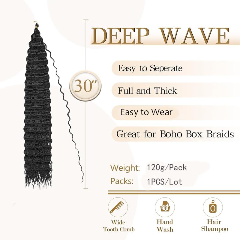 Ocean Deep Wave Kanekalon Crochet Hair 30 inch 120g Long Ombre Synthetic For Women