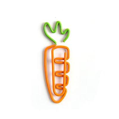 20Pcs Paper Clip Cartoon Carrot Shaped Dual Color Cute Paperclips for Files Planner