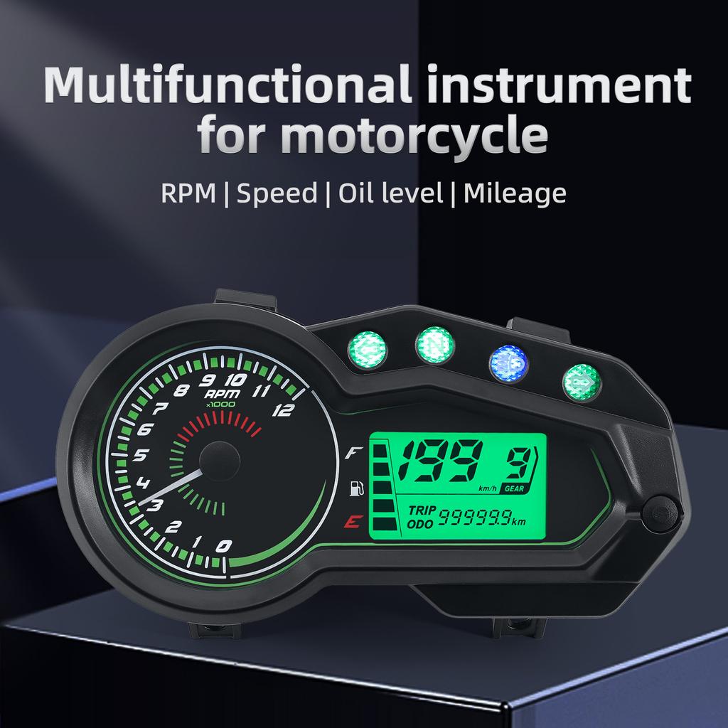 AD Motorcycle Instrument Tachometer Digital Speedometer Odometer Meter Gear TRIP ODO Motorbike Fuel Level Gauge Kit Universal