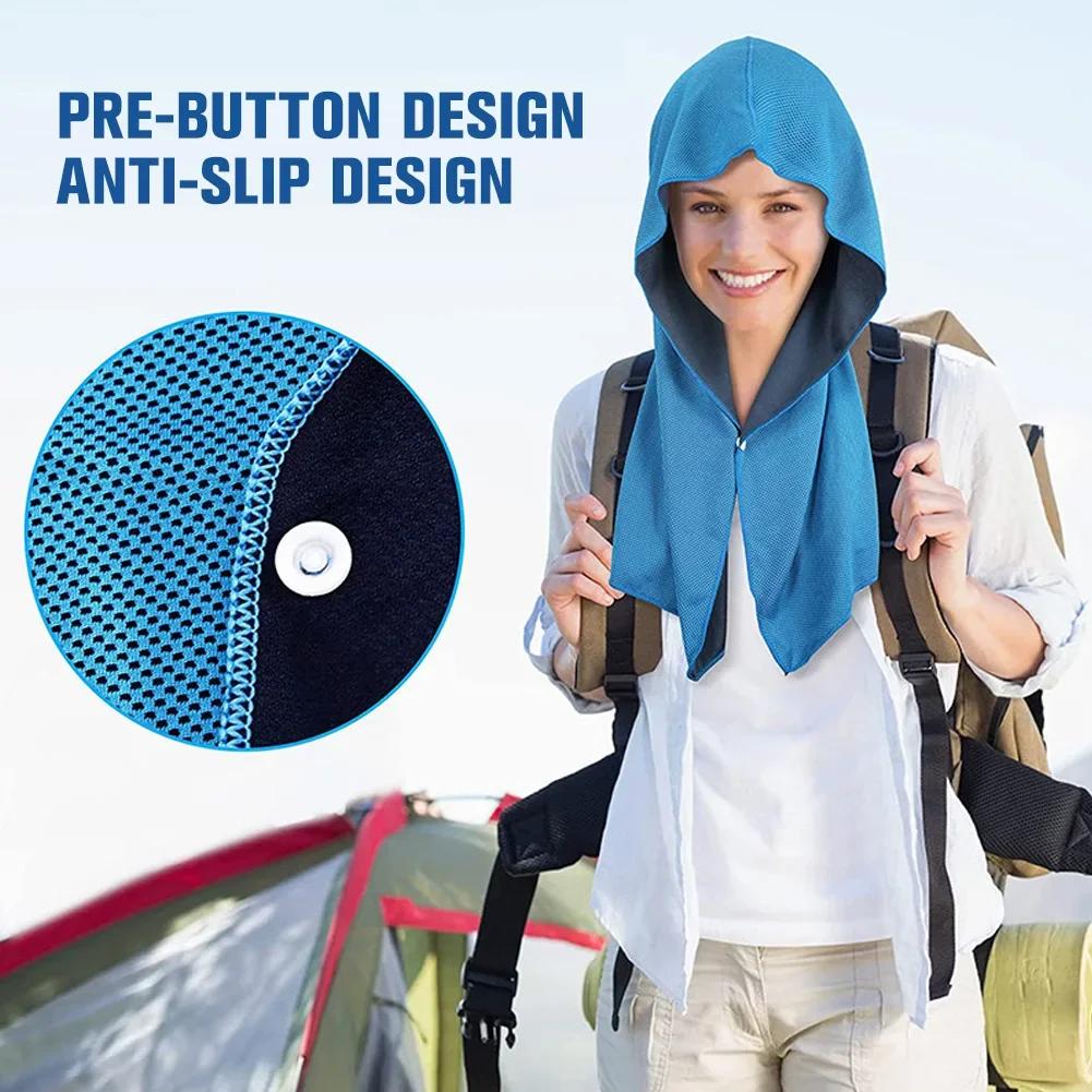 Cooling Hoodie Towel Cooling Towels Quick Drying Absorbent Towels for Neck and Face UV Protection Sport Workout Camping Cycling