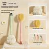 Double-Sided Long Handle Shower Brush with Soft Bristles and Mud Scraper