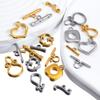 3sets/lot Stainless Steel Heart OT Toggle Clasp Hook Rings Connectors for DIY Necklaces Bracelets Accessories Jewelry Making
