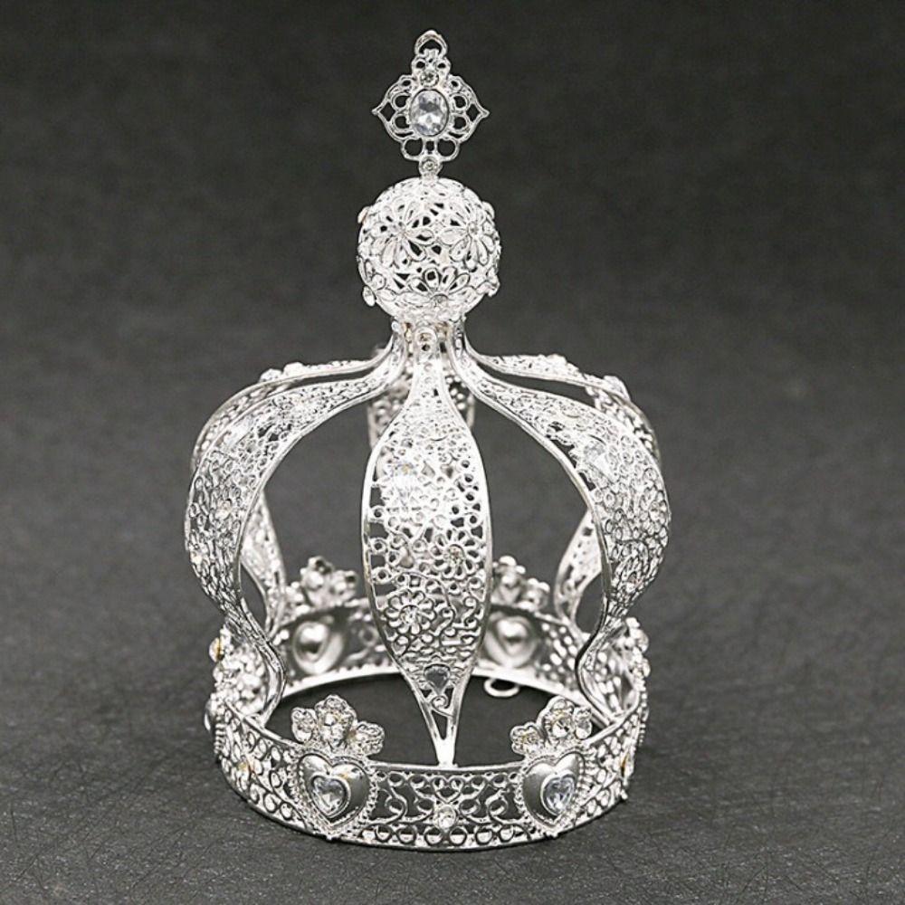 1/2Pcs Fashion Baroque Crown Cake Topper Elegant Creative Rhinestone Crown Luxury European Style Wedding Tiara Royal Celebration