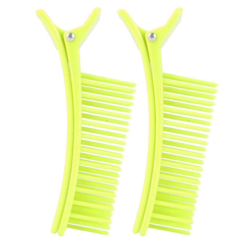 2Pcs Hair Styling Clip Barber Sectioning Hairpin Partition Clip Hairgrip Fluorescent Green