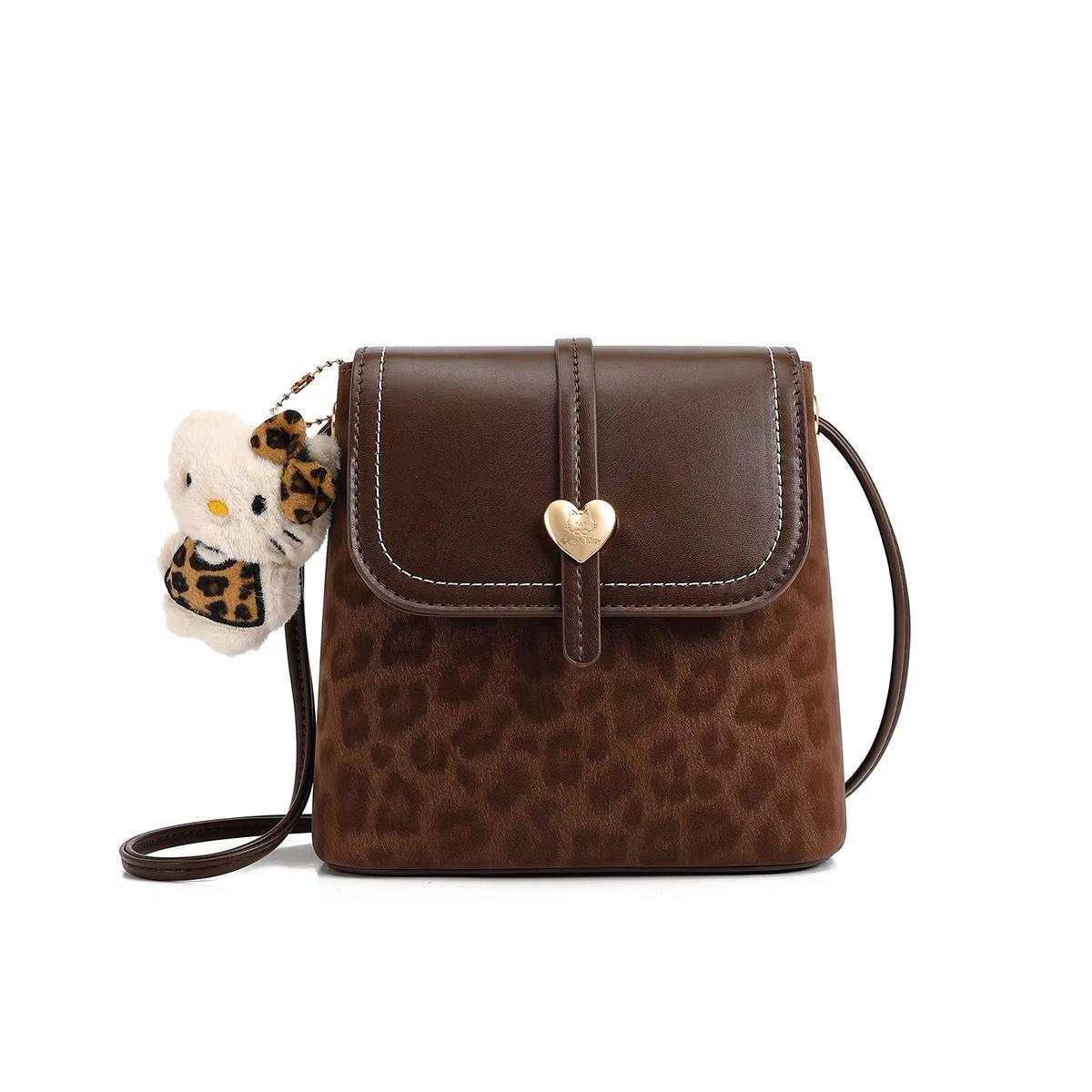 UR Bag Women s Leopard Print Suede Bucket Shoulder Bag