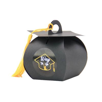 24Pcs Schwarz Hut Stil Graduierung Feier Party Candy Box Verpackung Geschenk Box
