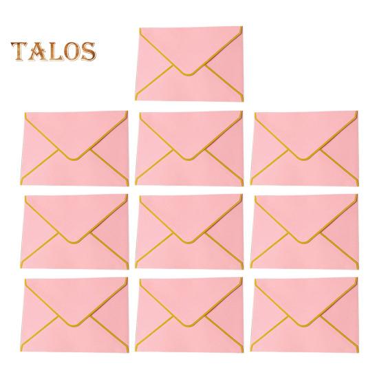 10Pcs Hot Stamping Envelope Borda Dourada Blanks V-Flap Design Envelope Cartões de felicitações Convites Notas Envelopes