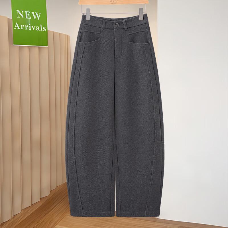 

Women s Solid Color High-Waist Flowy Wide-Leg Casual Pants M