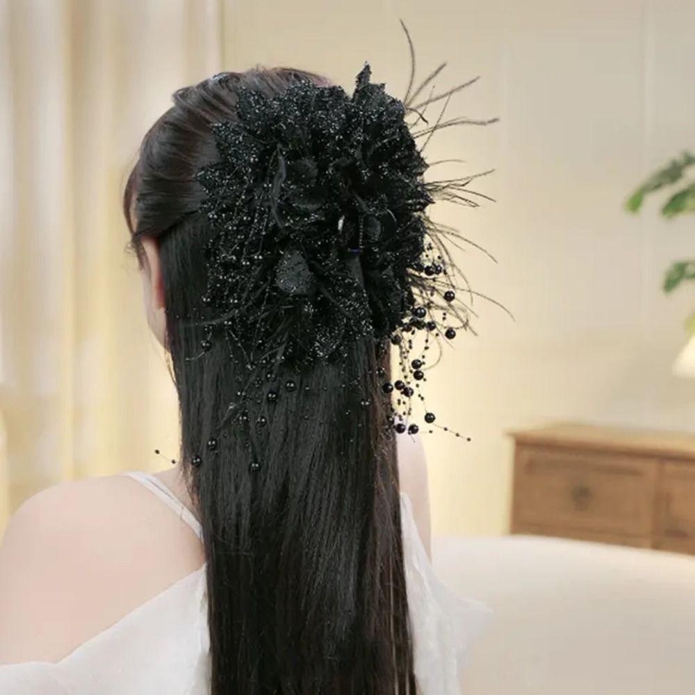 Sequin Grasping Clip Tassel Hair Accessories Fashion Crab Hair Clips  Women