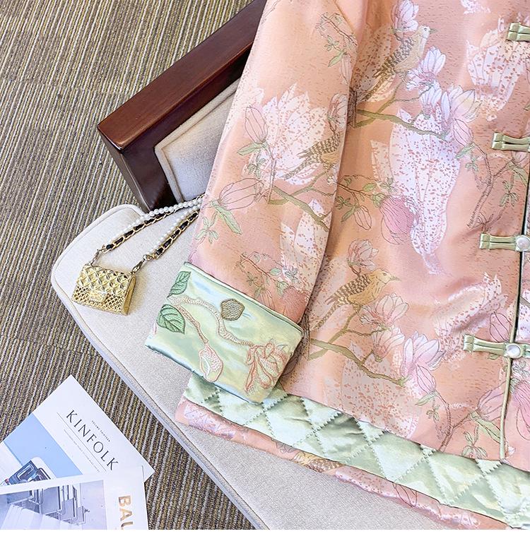 Women's Chinese Style Thick Winter Embroidered Cotton Cheongsam Coat - Fashionable Tang Suit Top Jacket