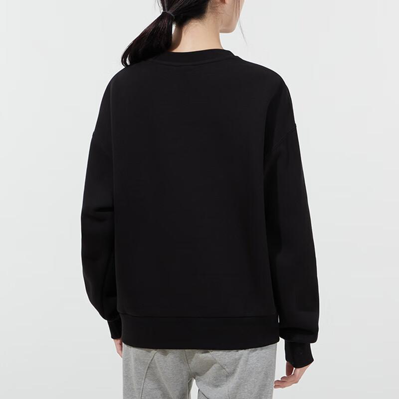 Puma Wellness Club Crew Embroidered Logo Fleece Sweatshirt Women Sweatshirt Black 534398-01
