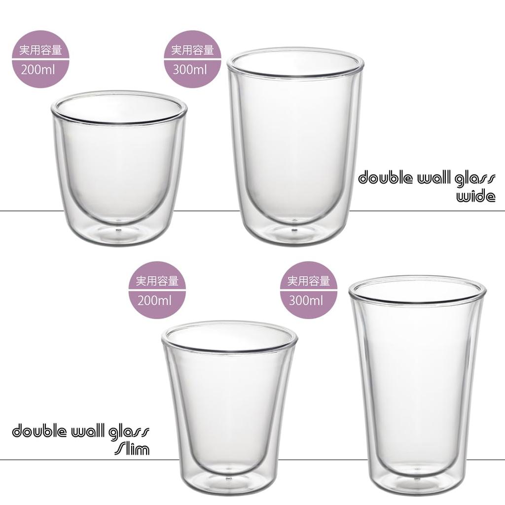 Akebono Sangyo Unbreakable Double-Walled Glass, Wide, 200ml, TW-3780