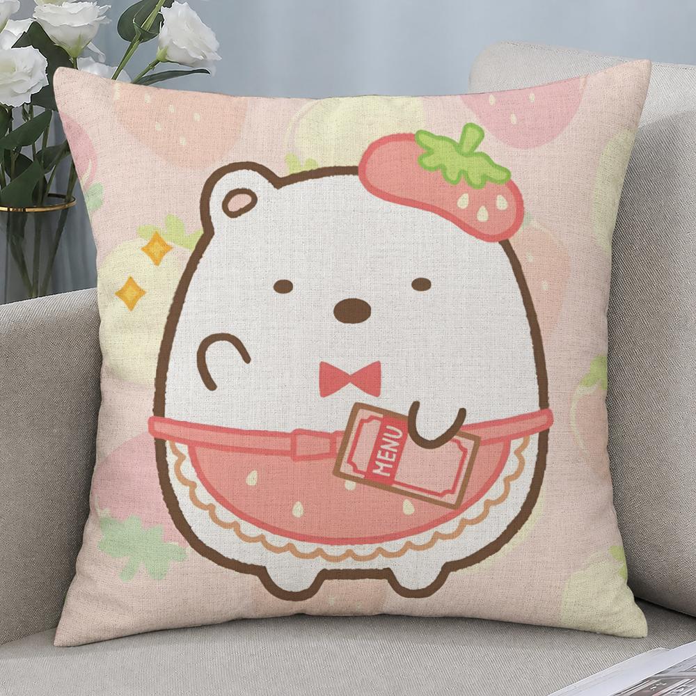 Character Sumikko Gurashi Cushion Cover Cushion Covers Natural Linen Breathable Sofa Bedroom Decor Pillowcase