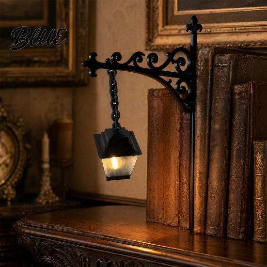 Portable Bookshelf Accent Light 3D Printed Ghost Light Warm LED Library Lamp with Vintage Street Decorative Bookcase Lighting Silhouette Book