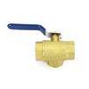 1" 3 Way Ball Valve Female L Port Vinly Insulation Handle 600 WOG DN25