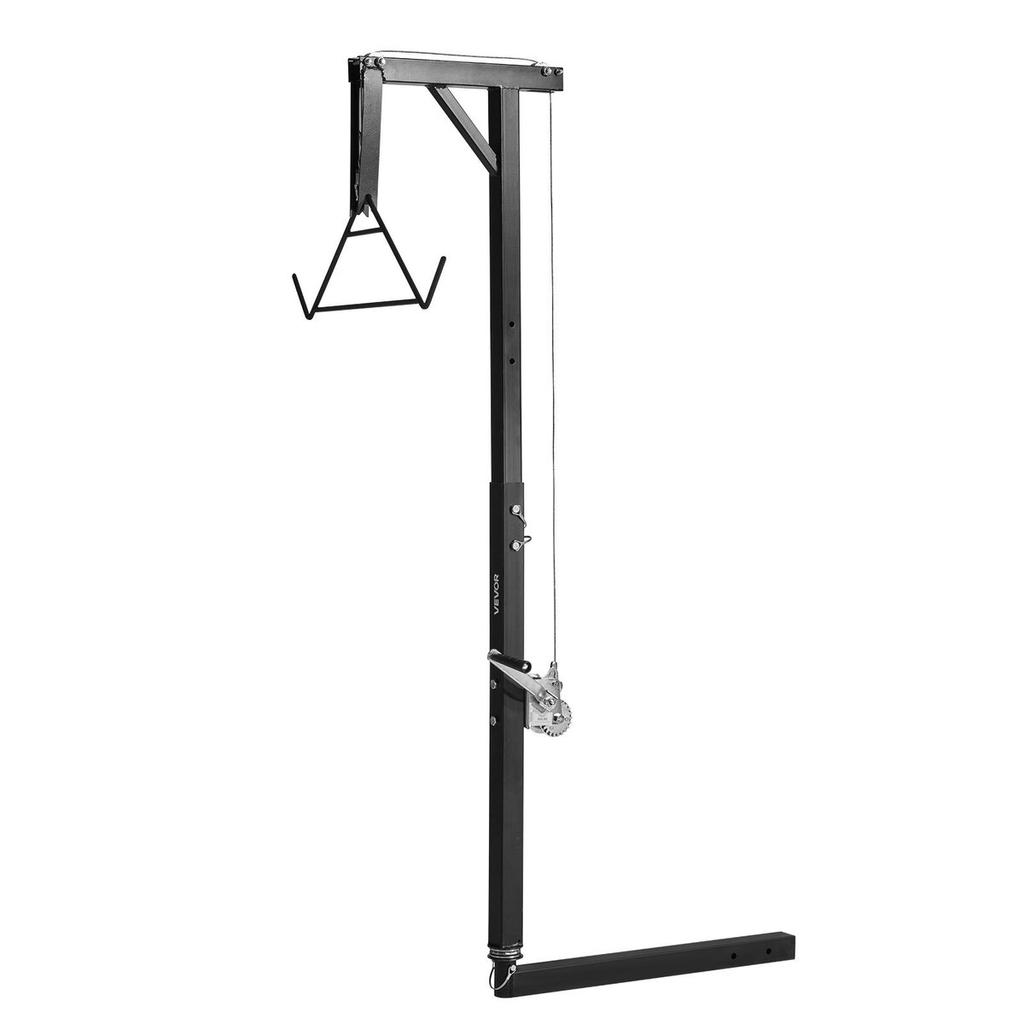 Treuil de Chasse pour Attelage de Camion, Capacité de Charge de 300 lbs, Treuil de Chasse pour Cerf avec Récepteur de 2 Pouces, Tige Pivotante à 360 Degrés et Hauteur Réglable, Inclut un Support pour Carcasse