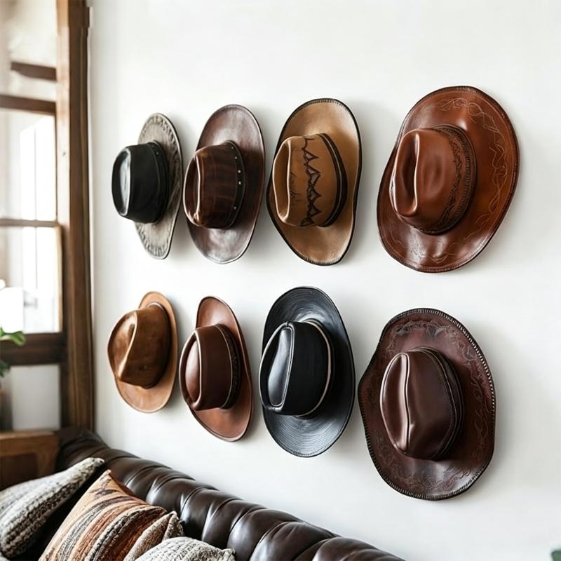 Wall-Mounted Hat Hanger Set with 16 ABS Holders and L-Profile Design for Cap Storage In Closets, Entryways and Bedrooms
