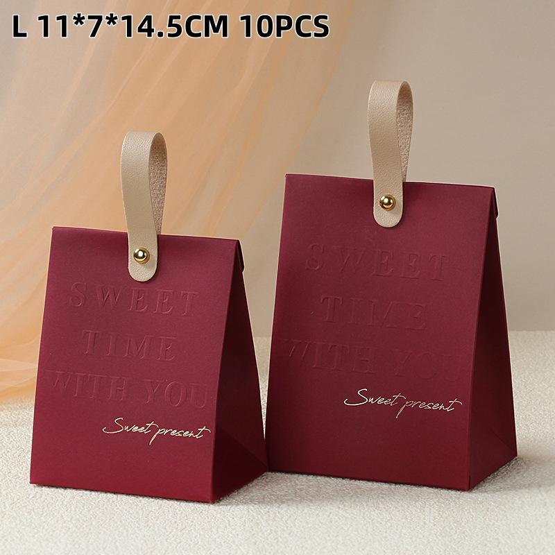 10 יחידות קופסת מתנה יצירתית ניידת קופסת נייר לממתקים לחתונה אריזות למסיבה קופסת נייר
