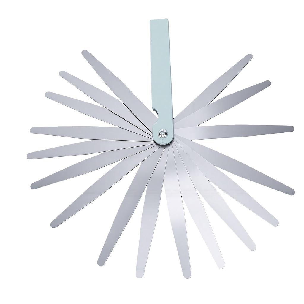 Feeler Gauge 17 Blades Stainless Steel 0.02 1.00mm Marked Metric Measuring Tool for Measuring Gap Thickness Or Width