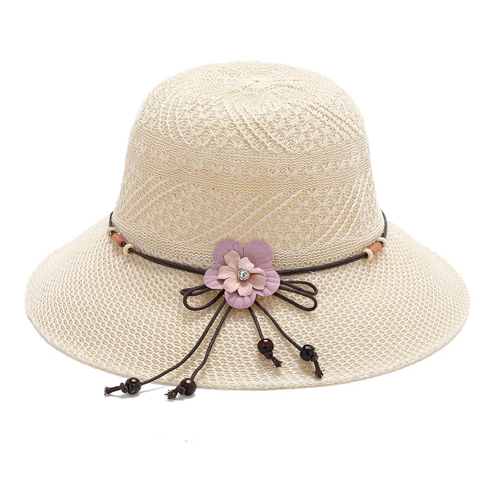2024 New Summer Sunscreen Hat Bowknot Straw Hat for Women Fashion Wide Brim Sunhat Beach Cap Outdoor Foldable Sweet Breathable