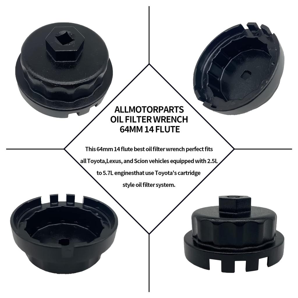 HT18C02 Ölgitterschlüssel mit Kappe, 14 FLUTEN, 64,5 mm, 14 Zähne, für Toyota Lexus