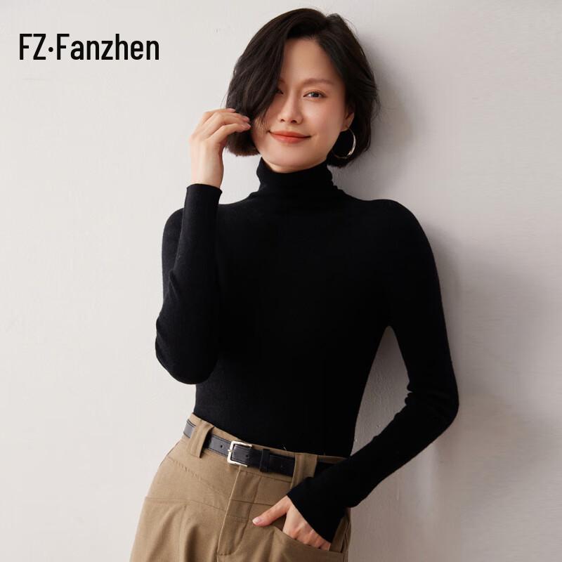 Fanzhen Women's Cashmere Blend Turtleneck Sweater