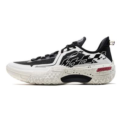 Li Ning Jiao Ao Nero Fiamma Ammortizzazione Antiscivolo Aderenza al Suolo Resistenti Scarpe da Basket Basse Uomo sneaker Bianco ABFU019-6
