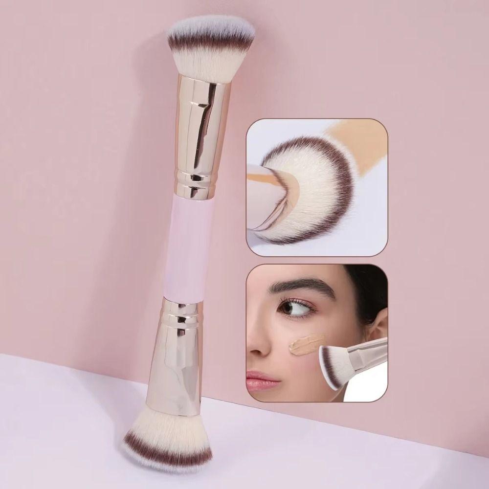 2/4/5Pcs Soft Bristle Dual-ended Makeup Brushes Angled Top Foundation Brush Set  Beauty Application