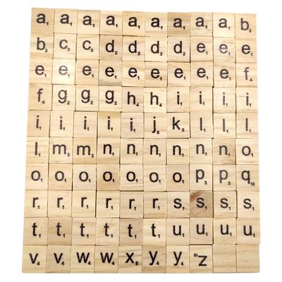 100 Wooden Tiles Black Letters Numbers For Crafts Wood Alphabets